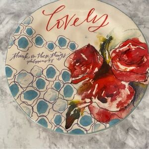 Mary and Martha Lovely Floral Decorative Plate